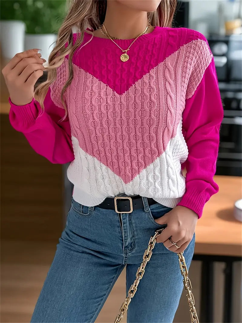 Stripete genser med rund hals | Sammen mot brystkreft