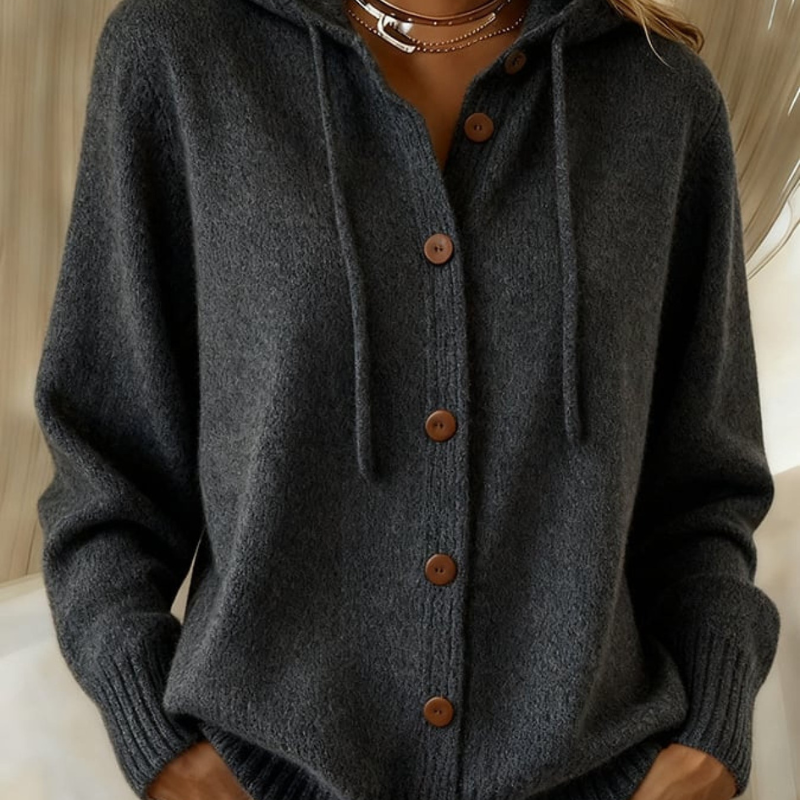 Beatrice™-Strikket Hettegenser Cardigan