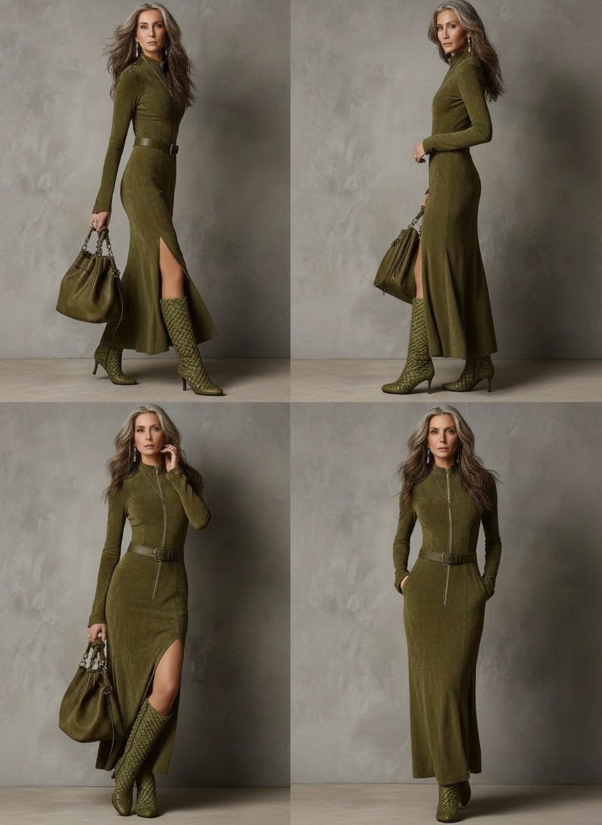Elina™ – Suede Maxi Kjole