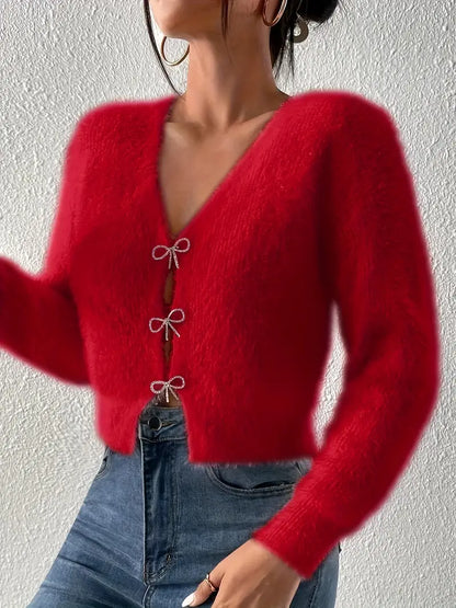 Fluffy Cardigan med Sløyfe | Sammen mot brystkreft