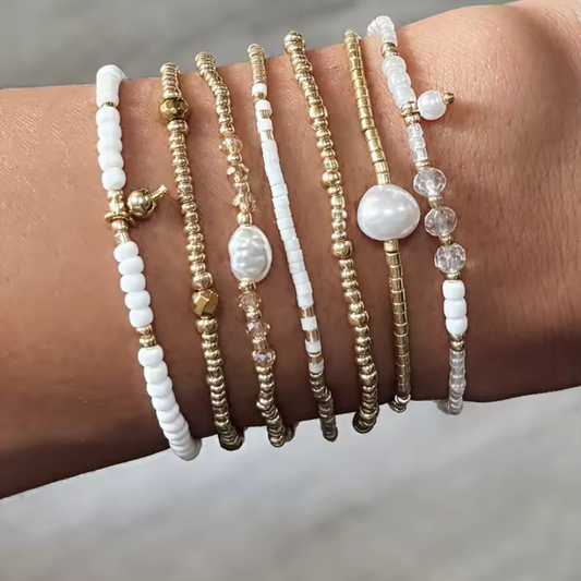 Bohemsk Pærlearmbåndsett | Sammen mot brystkreft