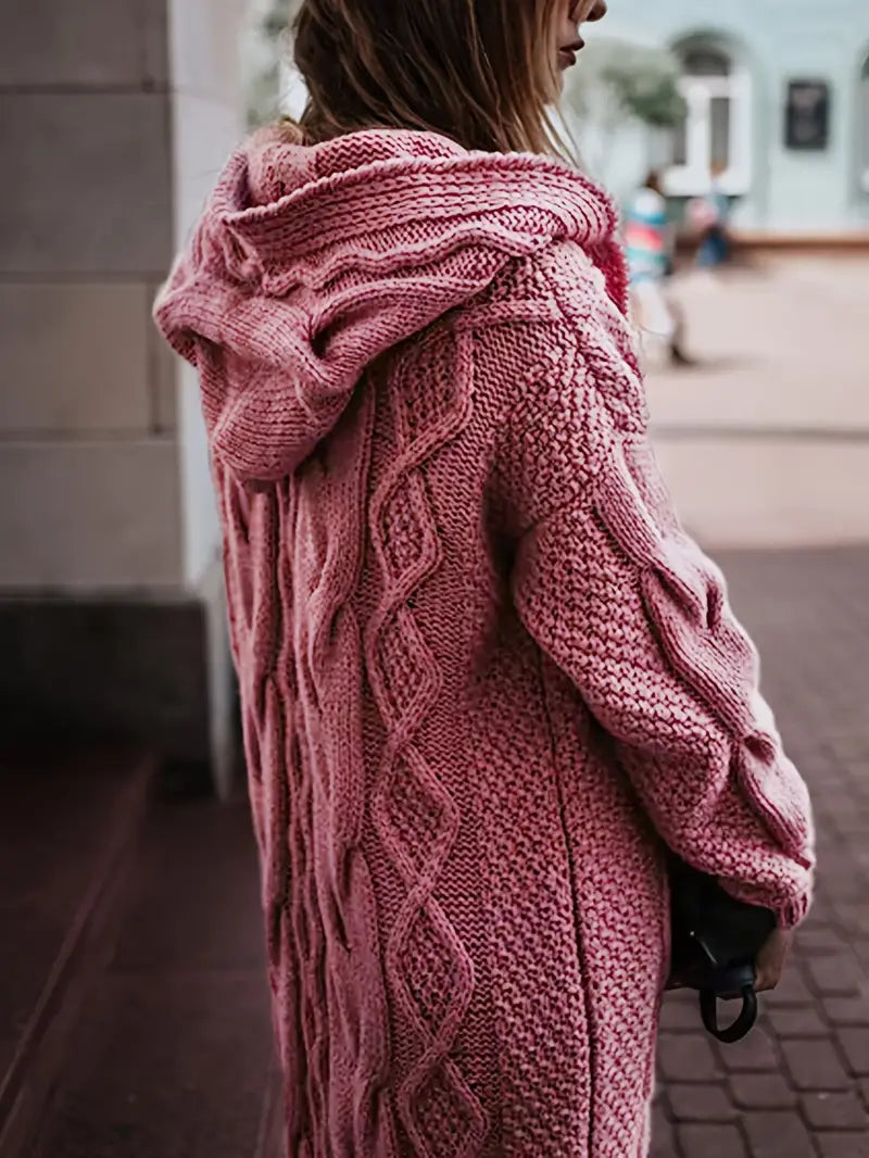 Lang Strikket Cardigan | Sammen mot brystkreft