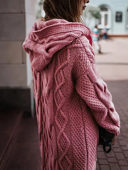 Lang Strikket Cardigan | Sammen mot brystkreft