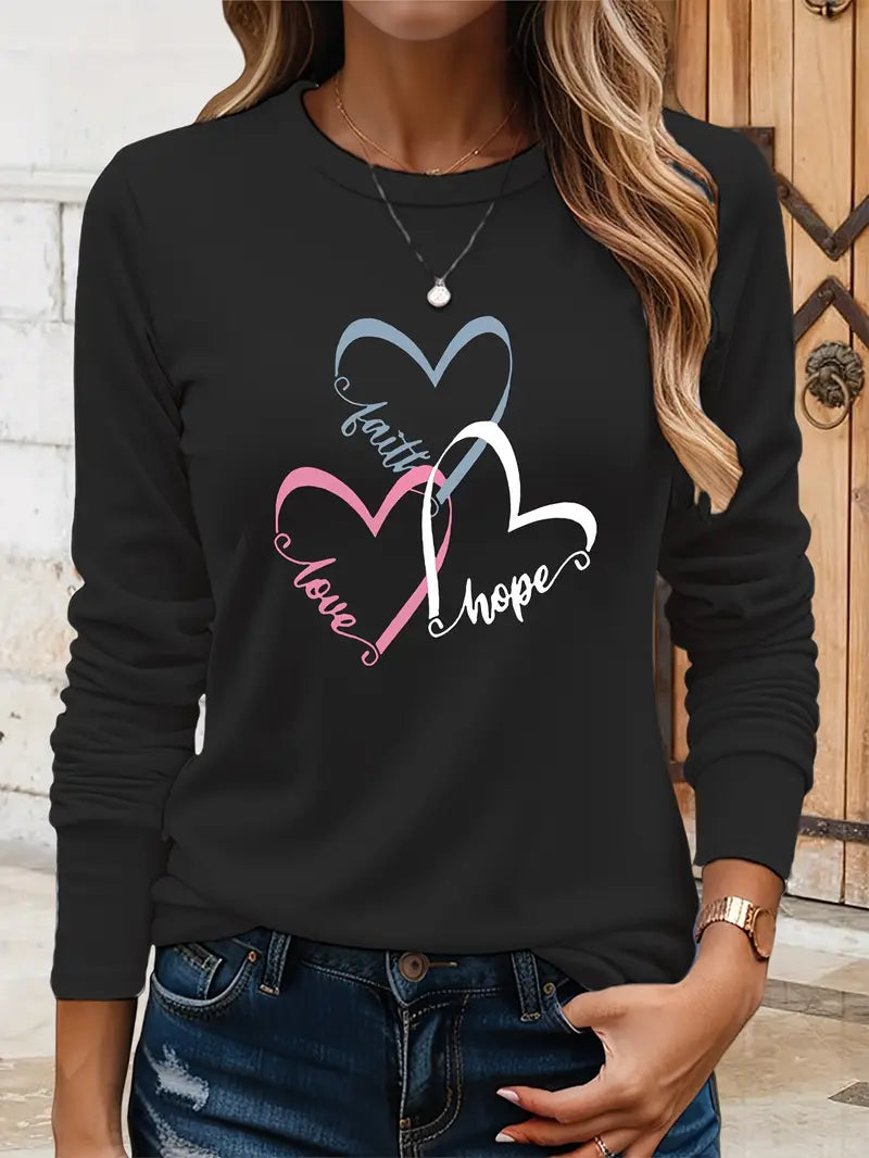 Håpefulle Hjerter Langermet Skjorte | Sammen mot brystkreft