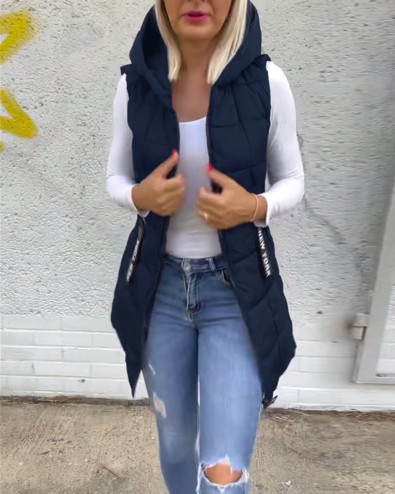 Amabel™ - Ermeløs polstret vest med glidelås