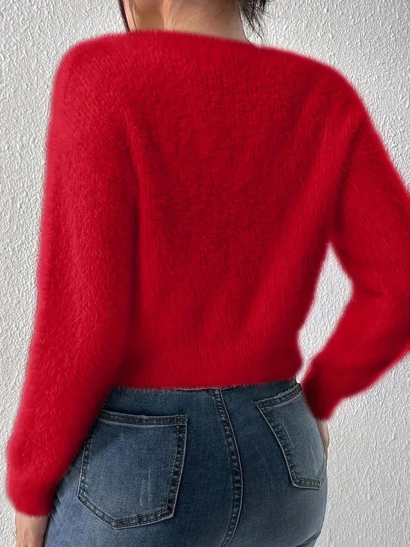 Fluffy Cardigan med Sløyfe | Sammen mot brystkreft