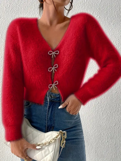 Fluffy Cardigan med Sløyfe | Sammen mot brystkreft