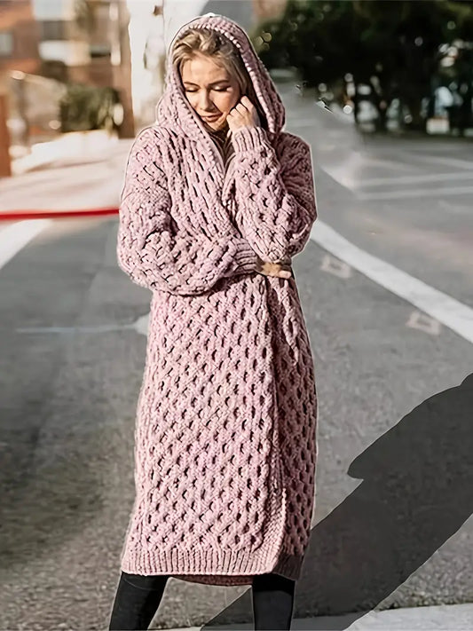 Strikket hettegenser Cardigan | Sammen mot brystkreft