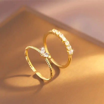 Delikat hjerteformet ringsett | Sammen mot brystkreft