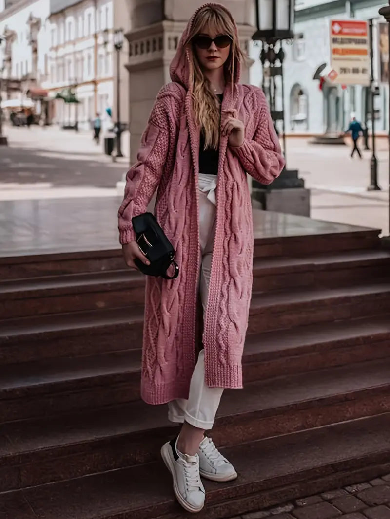 Lang Strikket Cardigan | Sammen mot brystkreft