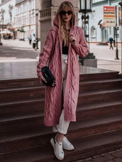 Lang Strikket Cardigan | Sammen mot brystkreft