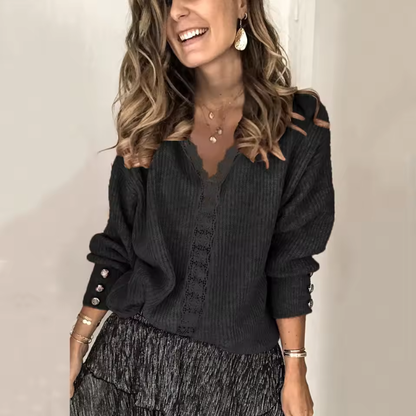 Cleo™- Topp med V-hals i Blonder