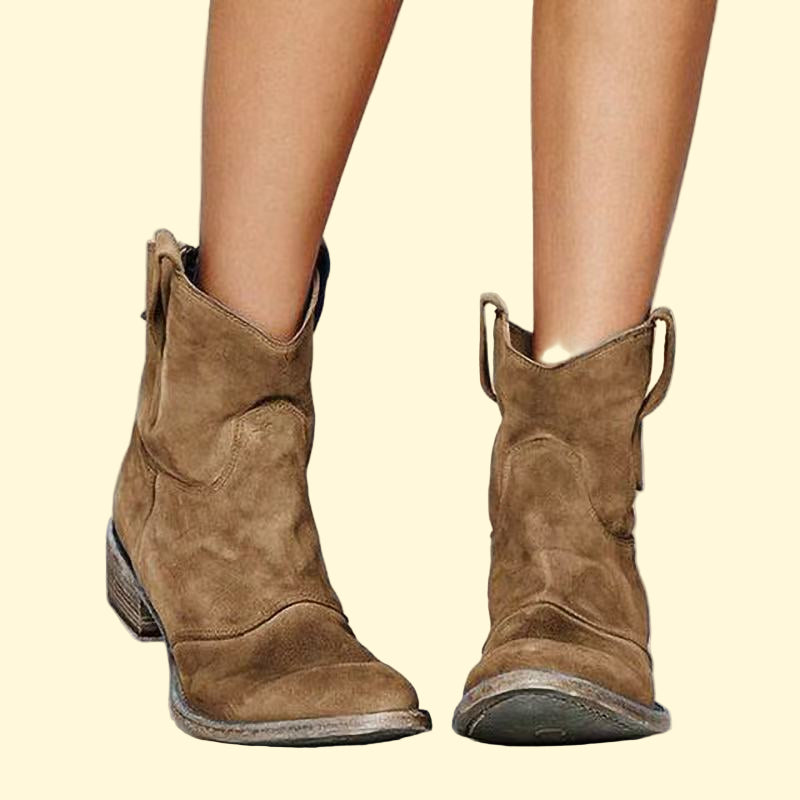 Halee™ – Ankelstøvletter i Semsket Skinn