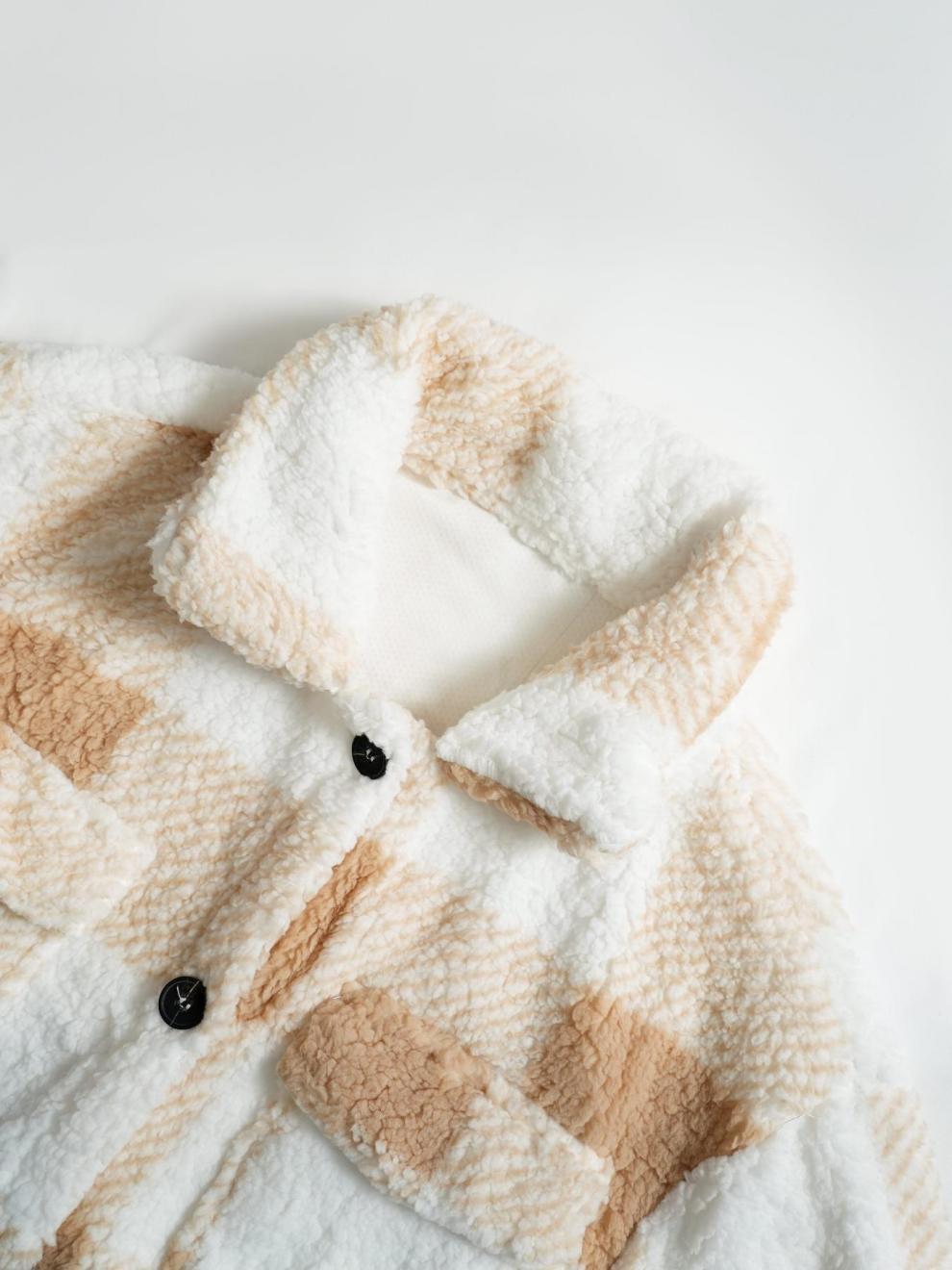 Jocelyn™ - Checkered Lang løs frakk