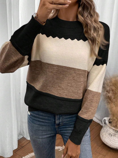 Leona™ - Stripete Strikkegenser