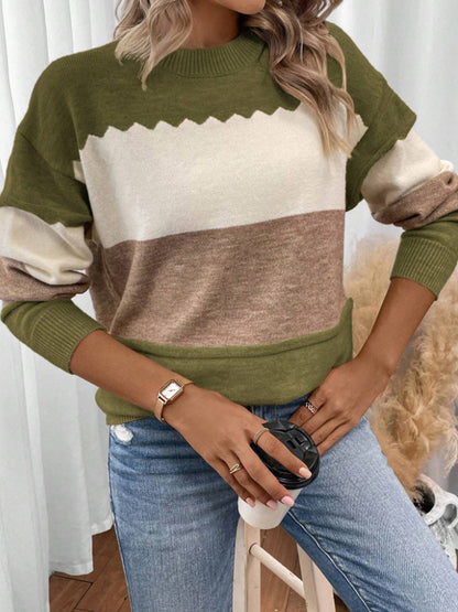 Leona™ - Stripete Strikkegenser