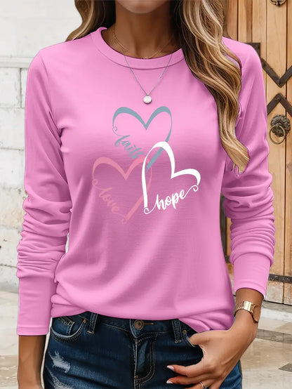 Håpefulle Hjerter Langermet Skjorte | Sammen mot brystkreft