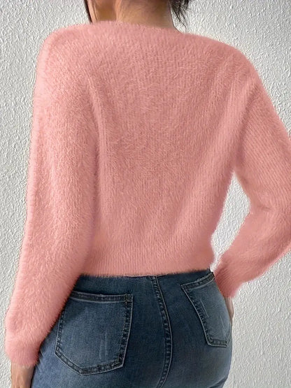 Fluffy Cardigan med Sløyfe | Sammen mot brystkreft