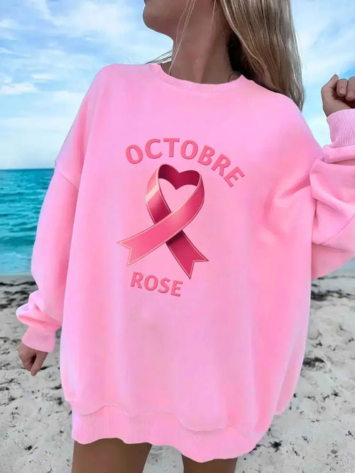 Hjertefullt Bånd Sweatshirt | Sammen mot brystkreft
