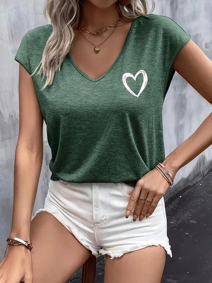 Hjerte Mønster T-skjorte | Sammen mot brystkreft