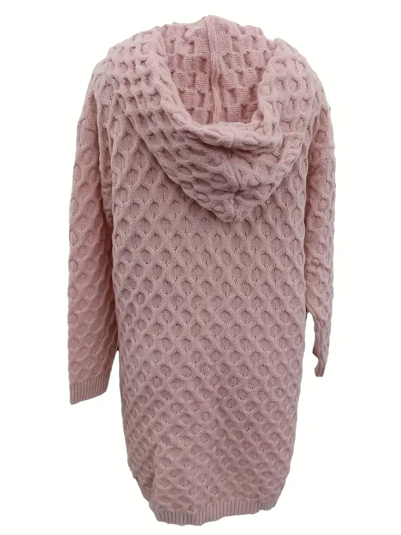 Strikket hettegenser Cardigan | Sammen mot brystkreft