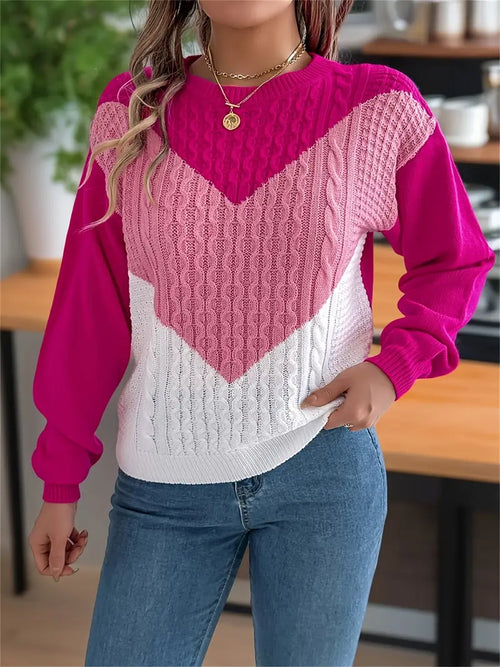 Stripete genser med rund hals | Sammen mot brystkreft