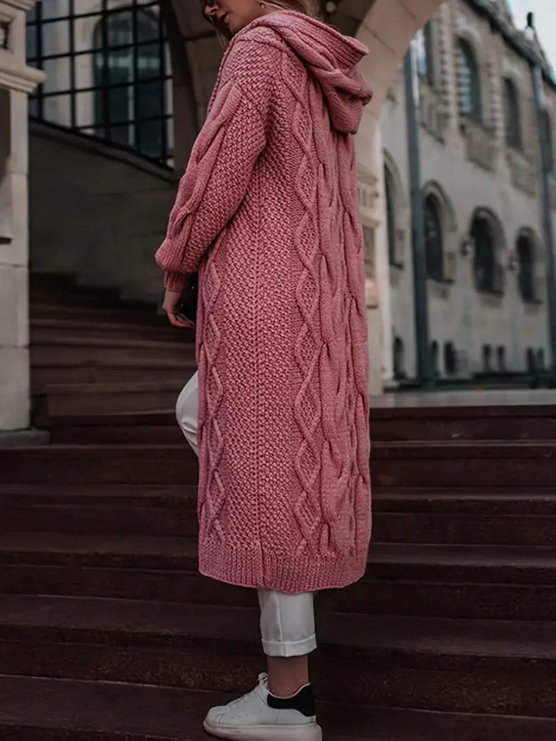 Lang Strikket Cardigan | Sammen mot brystkreft