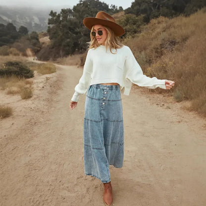 Wanda™ - Bohemsk denimskjørt